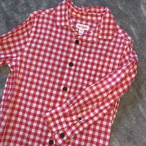 Boys Cat & Jack red/white checkered button down